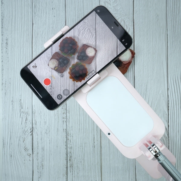 Waterproof Paper Photography Backdrop for Flat Lay Tabletop With White Wood