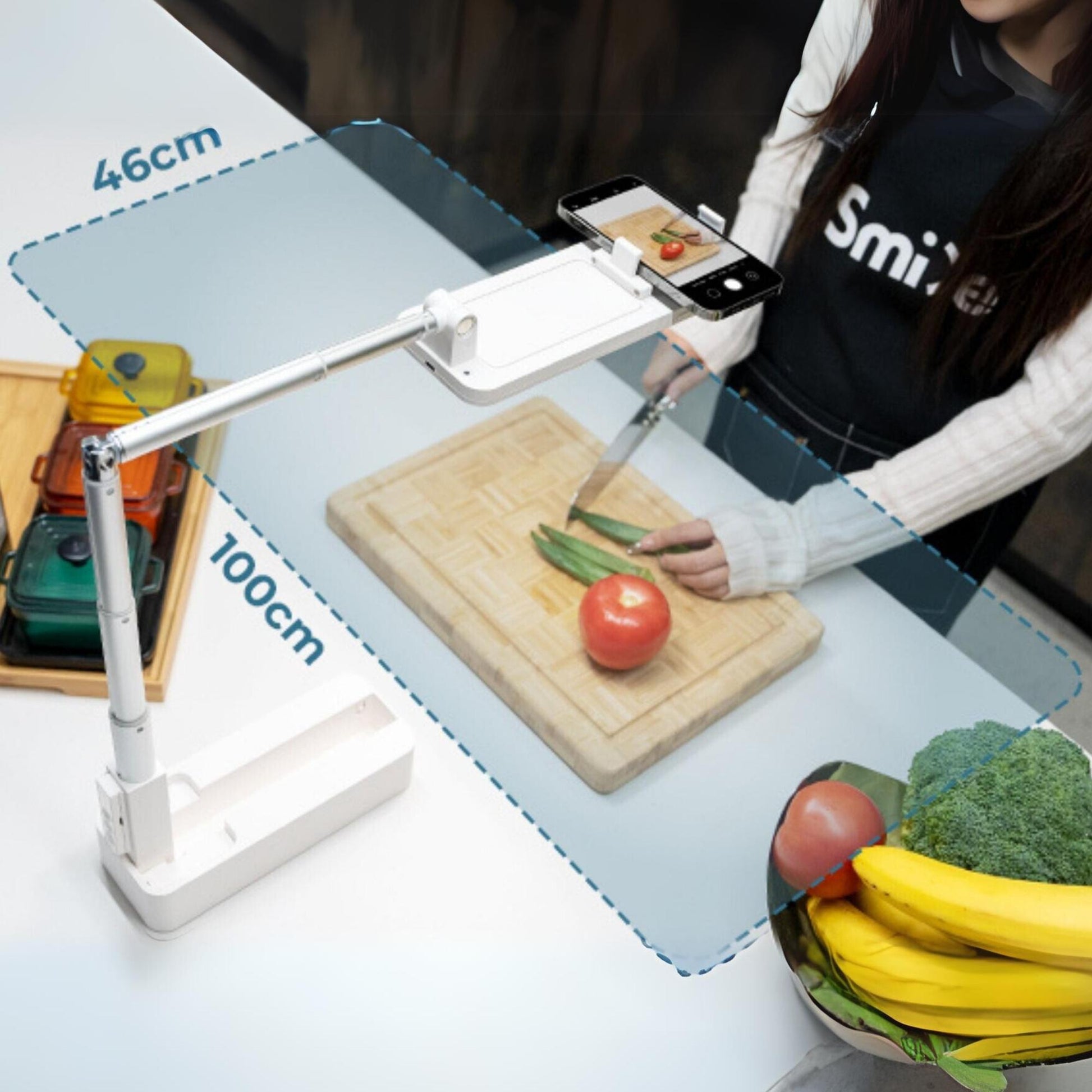 Olivia Overhead Phone Stand Tripod With Light Frame Size