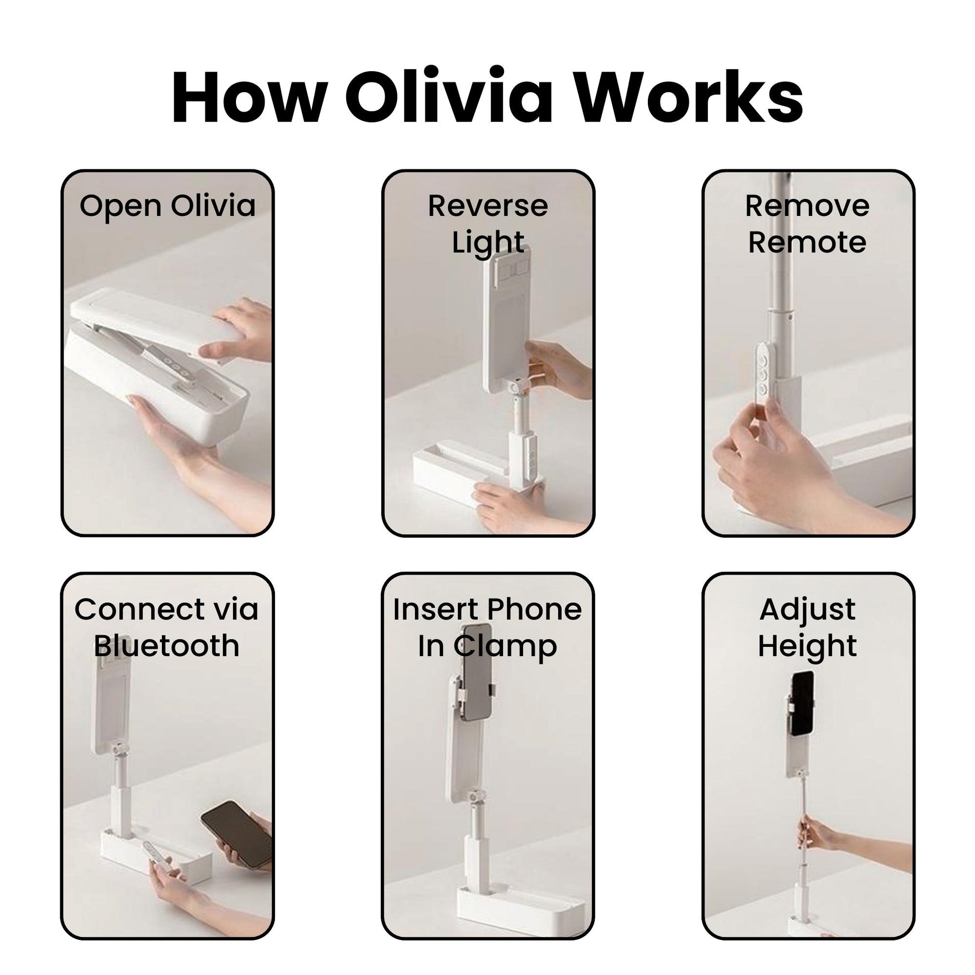 Olivia overhead phone stand with wireless microphone instructions