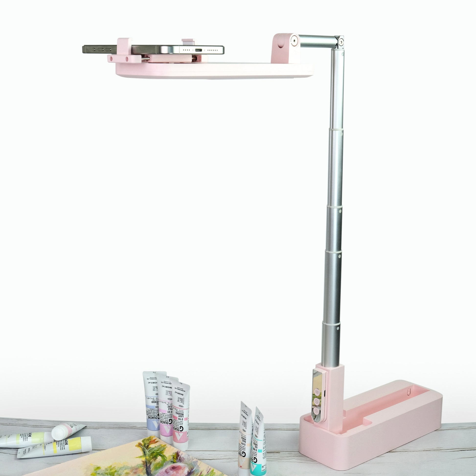Olivia Overhead Phone Stand Tripod With Light Main Pink Main