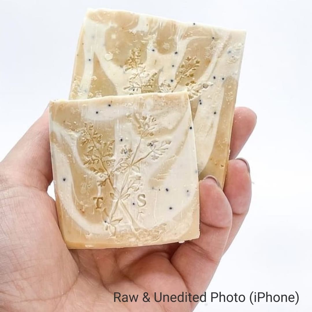Raw unedited soap photo with 20cm product photo studio box