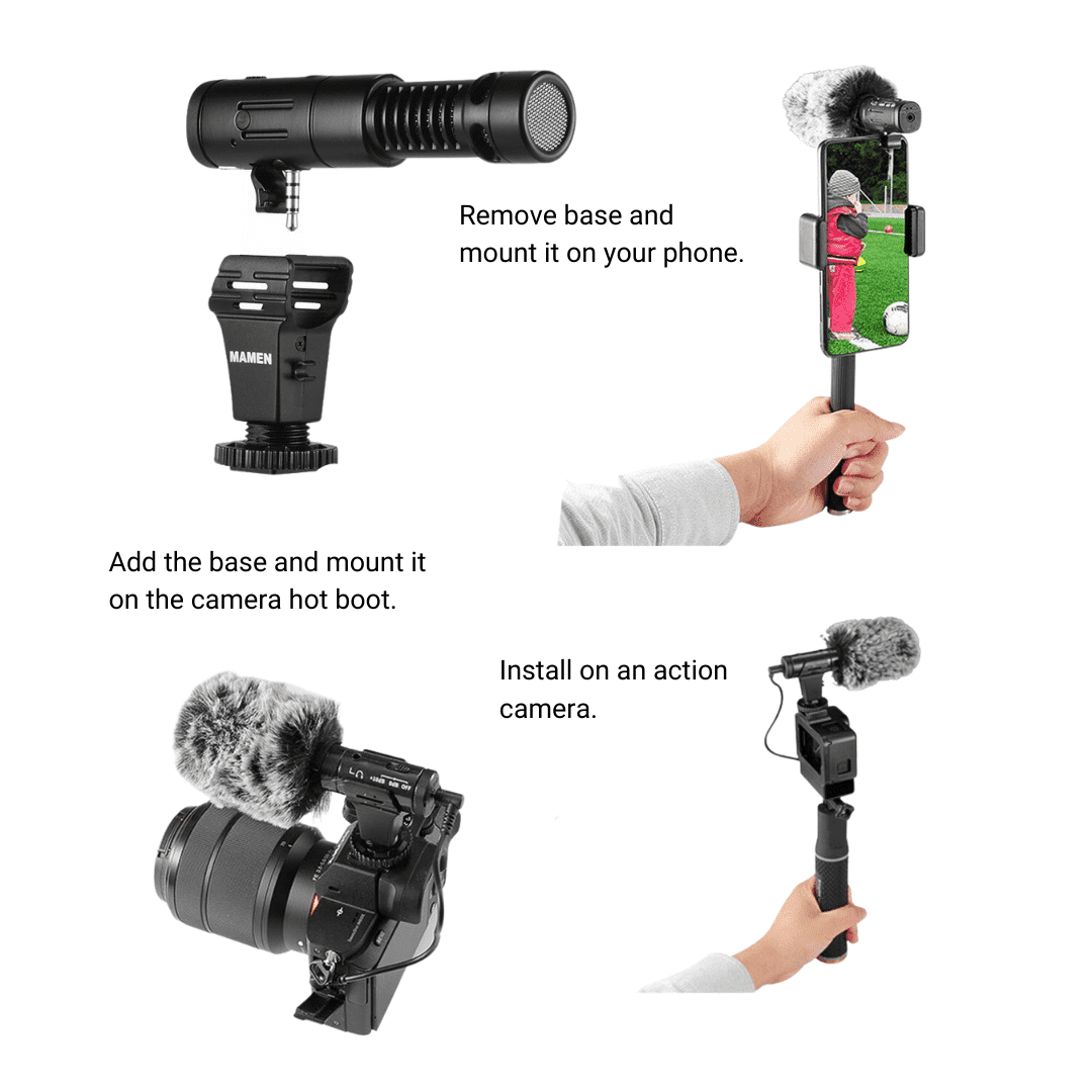 Professional Microphone and Tripod in Vertical Format