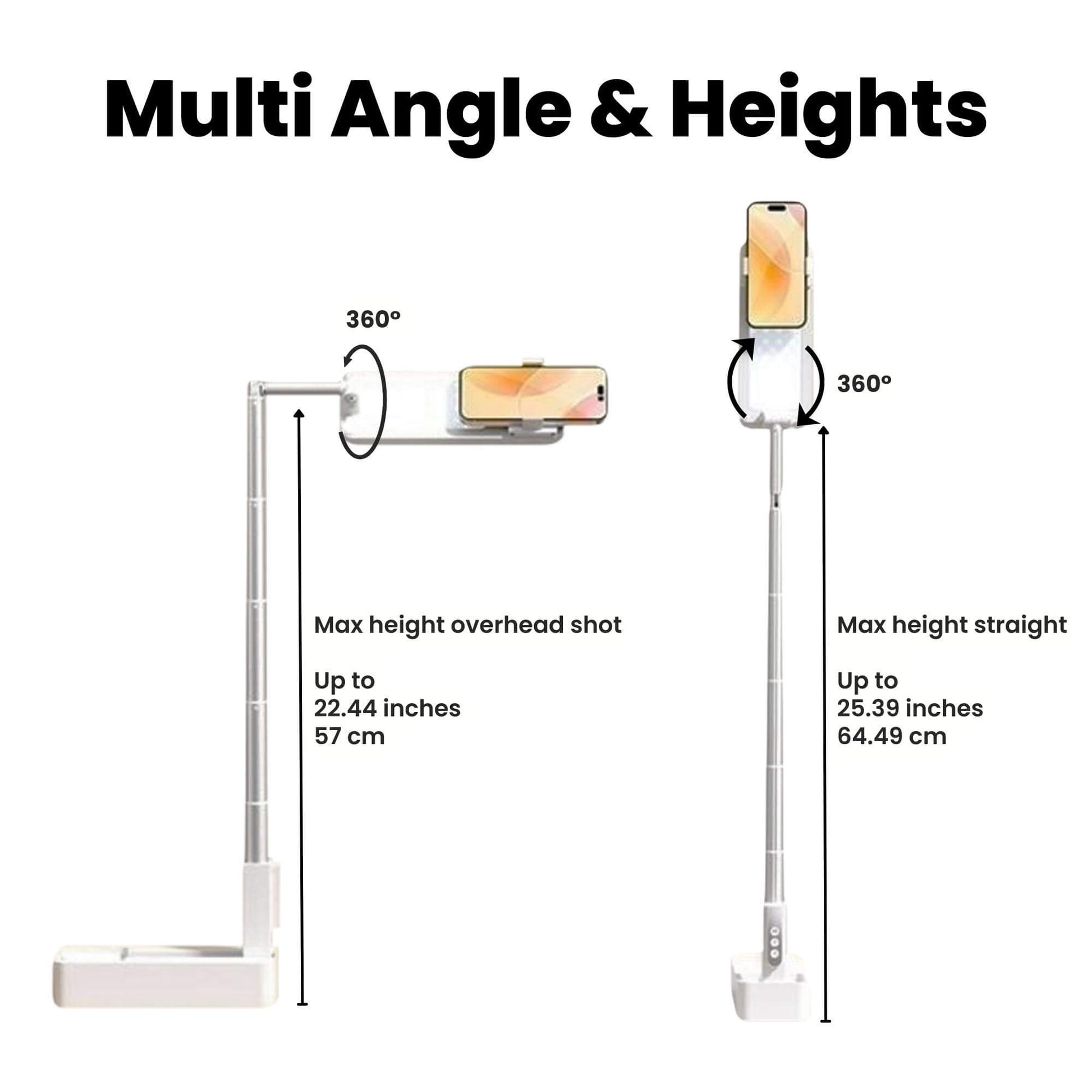 Overhead Phone Stand and Shotgun Microphone Audio Kit Heights Angles
