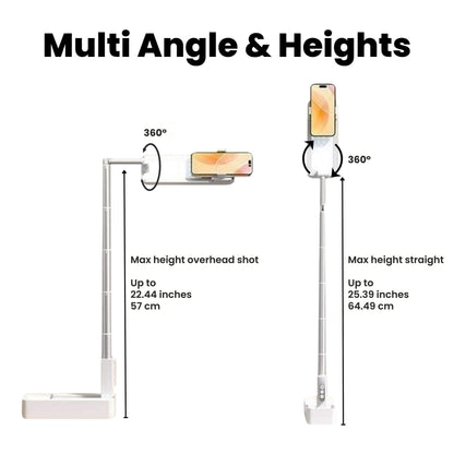 Overhead Phone Stand and Shotgun Microphone Audio Kit Heights Angles