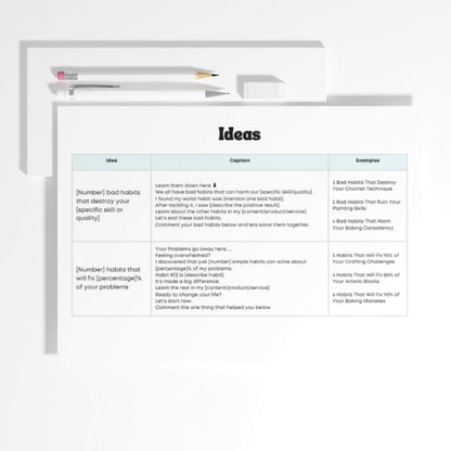 27 Ideas for busy creators E-Book ideas example