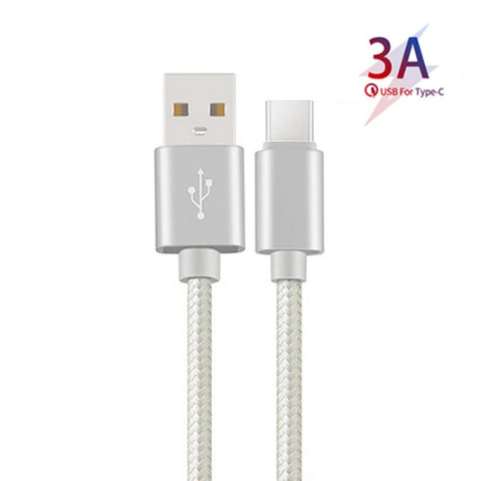 Nylon 3m Durable C-Type Fast Charging Cable white