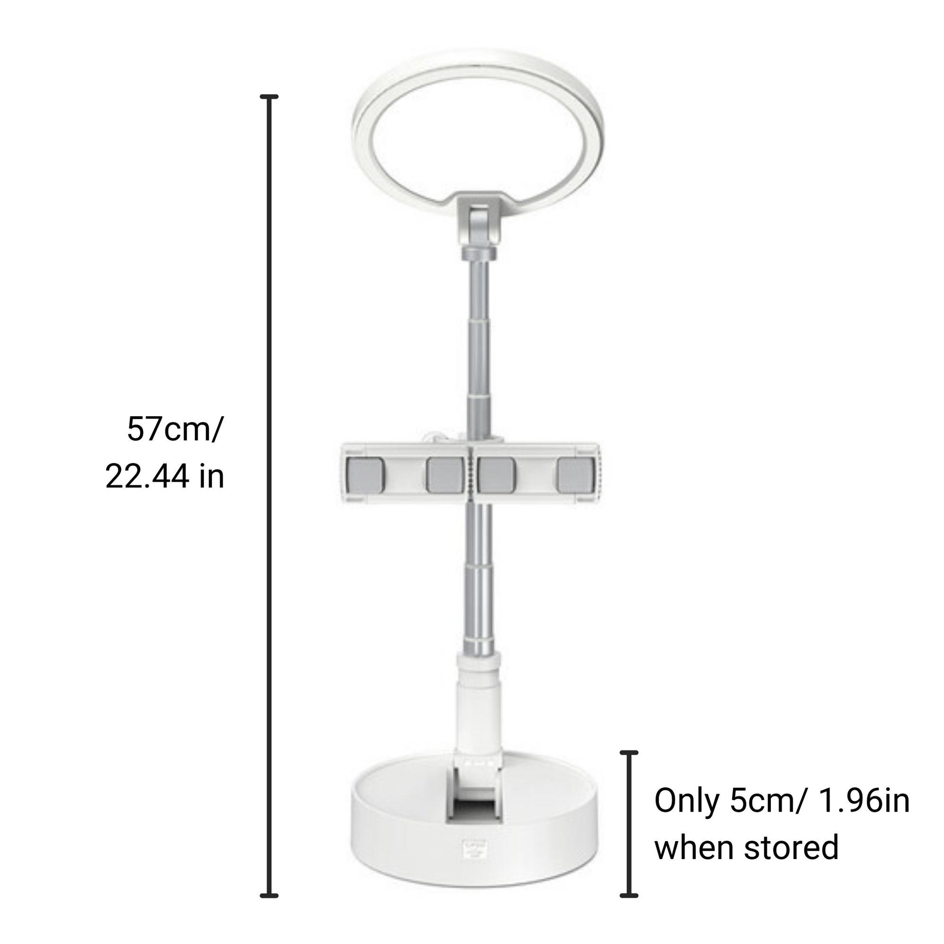 iPad, Tablet and Dual Phone LED Light Stand size
