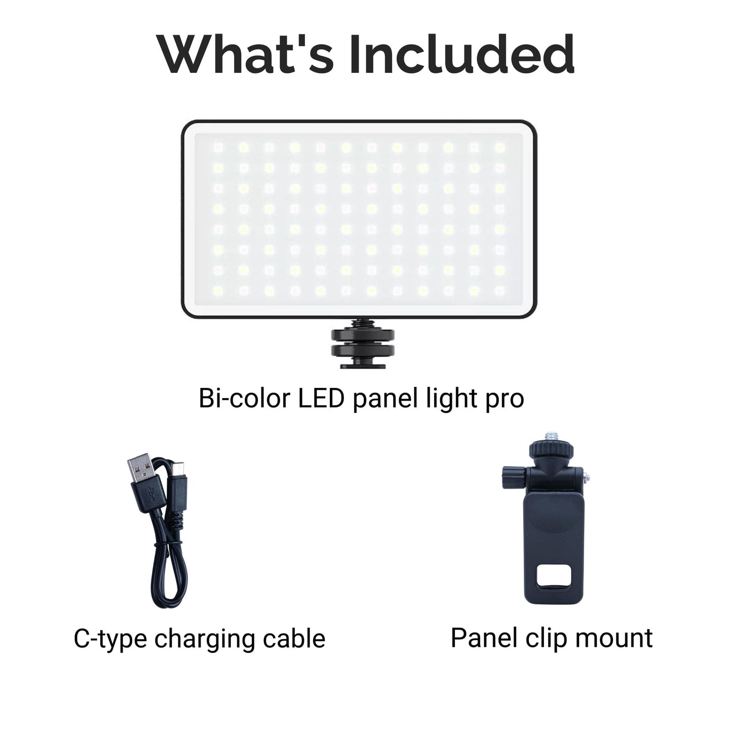 LED Bicolor Panel Light Main Product Photos Included in box