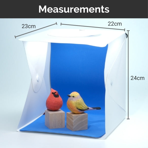 20cm Portable Studio Light Box size 23cm by 22cm by 24cm