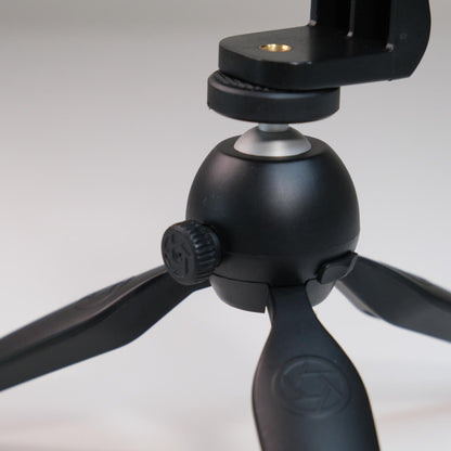 Professional Microphone and Tripod in Vertical Format Tripod Close Up