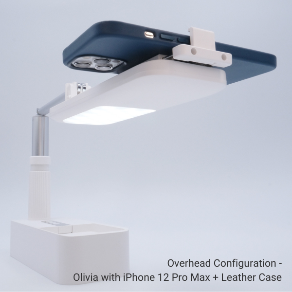 Overhead phone stand features overhead sample
