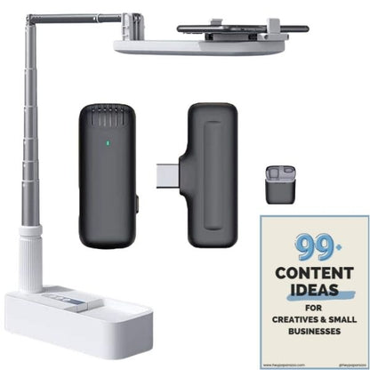 Audrey 2, wireless bluetooth microphone  with Olivia overhead phone stand in bundle