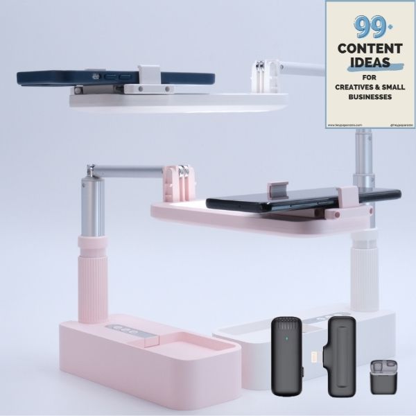 Audrey 2, wireless bluetooth microphone  with Olivia overhead phone stand in bundle