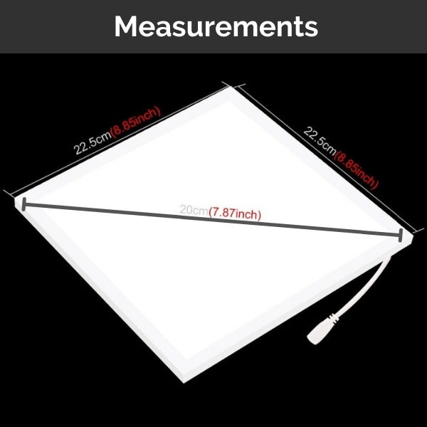 Shadowless 20cm LED Light Panel For Product Photos Measurements