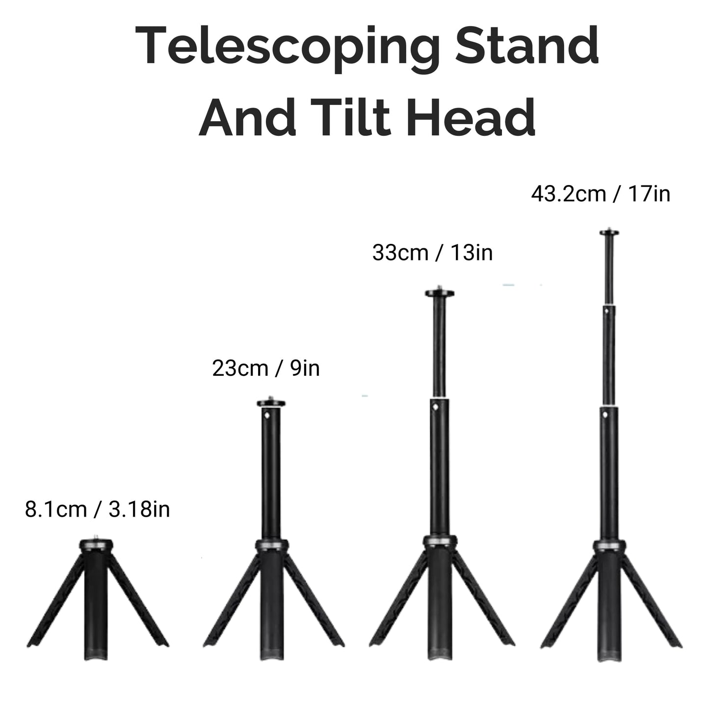 Telescopic Desk Tripod heights