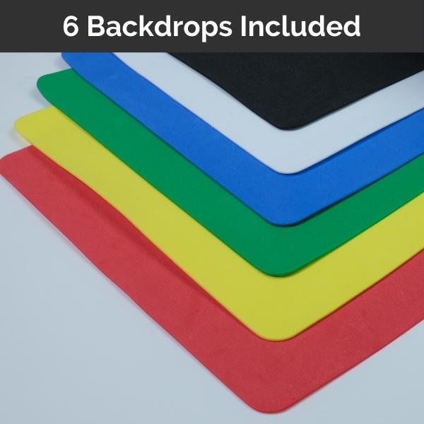 30cm Portable Studio Light Box backdrops in red, white, blue, yellow, green, black